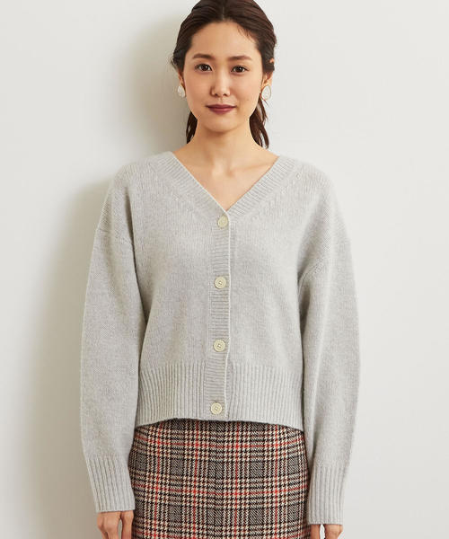 green label relaxing（グリーンレーベルリラクシング）の「FM テンジク ワイド カーディガン ◆（カーディガン/ボレロ・レディース・ライトグレー/ネイビー/ターコイズブルー・FREE）」の5枚目の写真