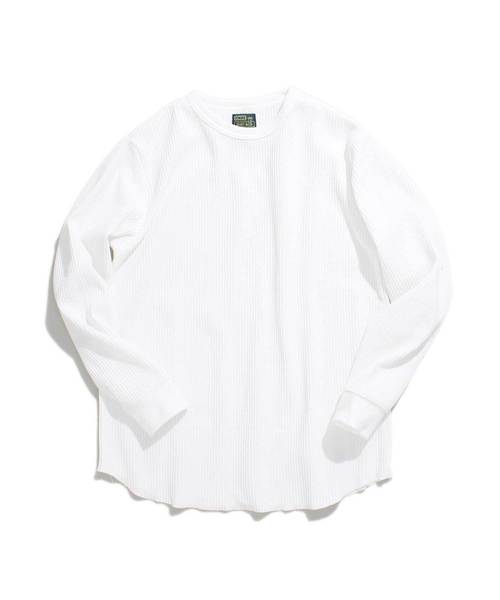 Denime(ドゥニーム)の「ヘビーワッフルクルーネックサーマルロンT(Tシャツ/カットソー・メンズ・ブラック/グレー/オフホワイト・SMALL/MEDIUM/LARGE)」の14枚目の写真
