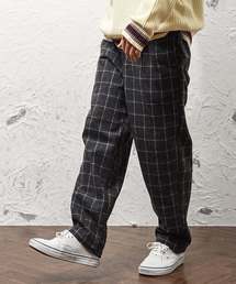 MinoriTY | グレンチェックワイドパンツ/ウールタッチ(その他パンツ)