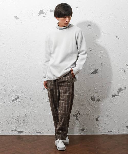 MinoriTY（マイノリティ）の「グレンチェックワイドパンツ/ウールタッチ（その他パンツ・メンズ・ベージュ/グレー・M/L）」の12枚目の写真
