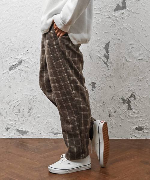 MinoriTY（マイノリティ）の「グレンチェックワイドパンツ/ウールタッチ（その他パンツ・メンズ・ベージュ/グレー・M/L）」の10枚目の写真