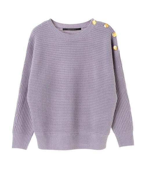 YECCA VECCA（イェッカヴェッカ）の「・釦ドルマンニットプルオーバー（ニット/セーター・レディース・アイボリー/ラベンダー/ライトベージュ/ダークネイビー・FREE）」の11枚目の写真