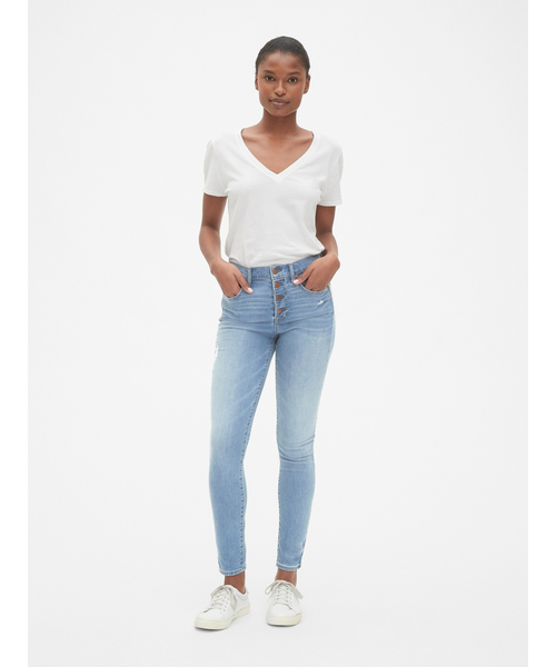 GAP（ギャップ）の「ハイライズ トゥルースキニージーンズ（隠しポケット付き）（デニムパンツ・レディース・ブルー・23/24/25/26/27/29/28）」の3枚目の写真