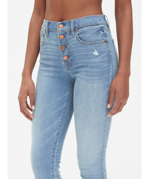 GAP（ギャップ）の「ハイライズ トゥルースキニージーンズ（隠しポケット付き）（デニムパンツ・レディース・ブルー・23/24/25/26/27/29/28）」の4枚目の写真