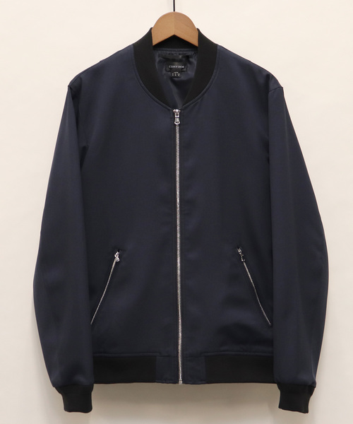 Confirm(コンファーム)の「Confirm / コンファーム カチオンリブブルゾン(MA-1・メンズ・ブラック/ベージュ/ネイビー/グレー・M/L)」の4枚目の写真