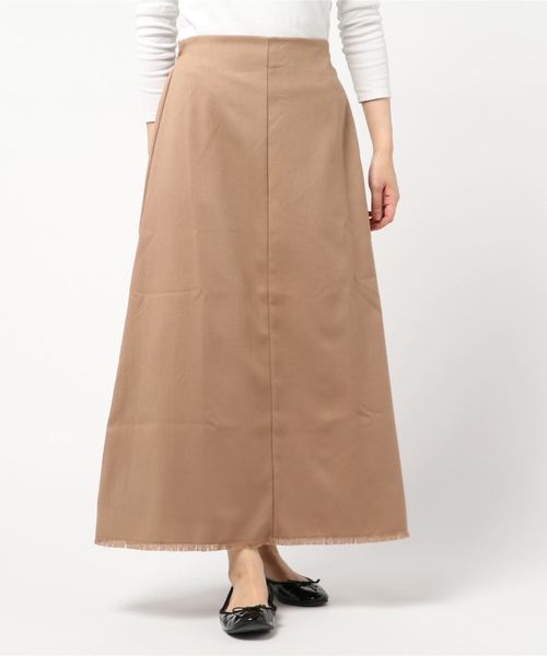 STYLEBLOCK（スタイルブロック）の「リネンタッチロングスカート（スカート・レディース・ライトベージュ/イエロー/ブラック/ベージュ・M）」の3枚目の写真