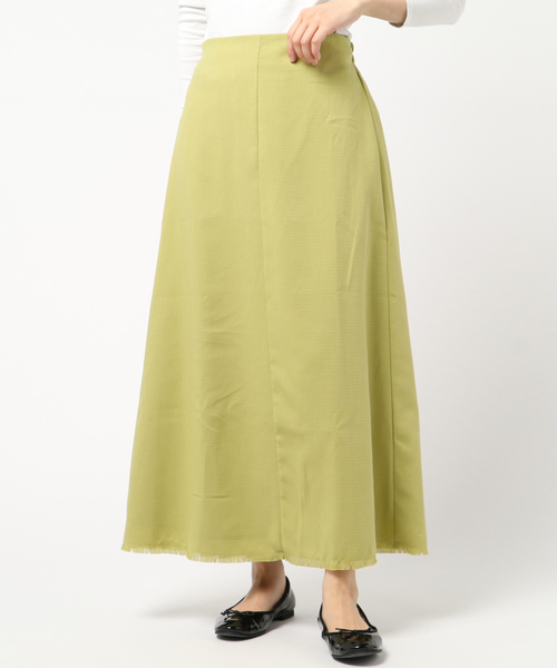 STYLEBLOCK（スタイルブロック）の「リネンタッチロングスカート（スカート・レディース・ライトベージュ/イエロー/ブラック/ベージュ・M）」の4枚目の写真
