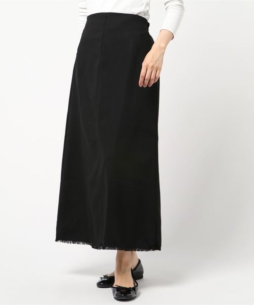 STYLEBLOCK（スタイルブロック）の「リネンタッチロングスカート（スカート・レディース・ライトベージュ/イエロー/ブラック/ベージュ・M）」の2枚目の写真