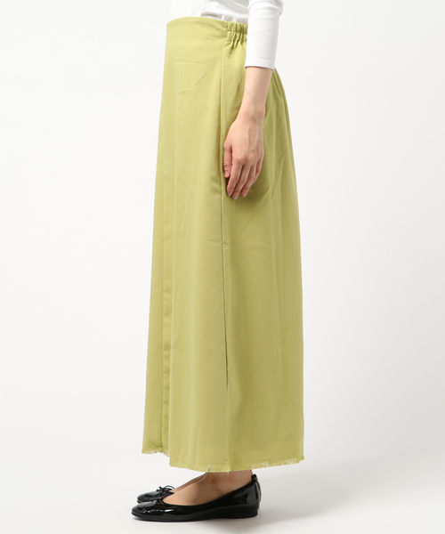 STYLEBLOCK（スタイルブロック）の「リネンタッチロングスカート（スカート・レディース・ライトベージュ/イエロー/ブラック/ベージュ・M）」の6枚目の写真