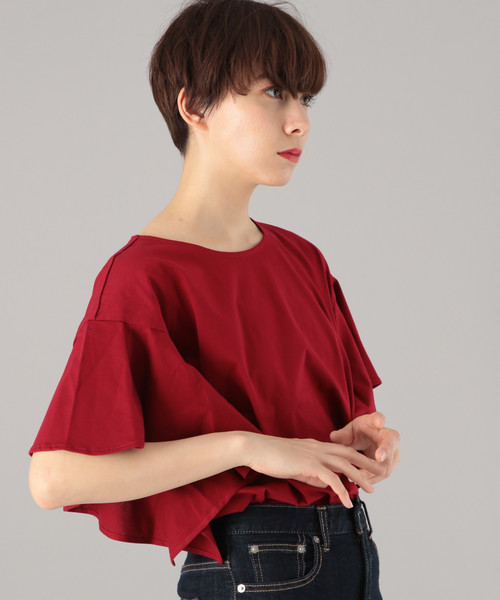 PAGEBOY（ページボーイ）の「アサコンソデフリル（シャツ/ブラウス・レディース・ブラック/レッド/ダークブラウン/オフホワイト・FREE）」の4枚目の写真