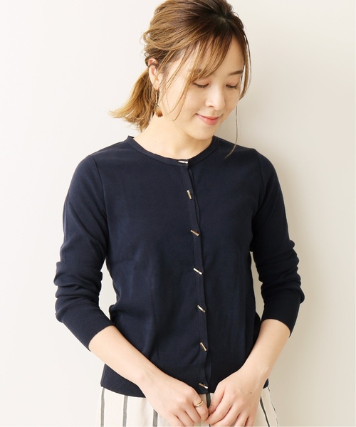 La TOTALITE(ラトータリテ)の「成型クルーネックカーディガン【手洗い可能】◆(カーディガン/ボレロ・レディース・キャメル/グリーン/ネイビー/アイボリー/ホワイト/ブルー/ピンク系その他/ピンク・FREE)」の5枚目の写真