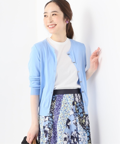 La TOTALITE(ラトータリテ)の「成型クルーネックカーディガン【手洗い可能】◆(カーディガン/ボレロ・レディース・キャメル/グリーン/ネイビー/アイボリー/ホワイト/ブルー/ピンク系その他/ピンク・FREE)」の6枚目の写真