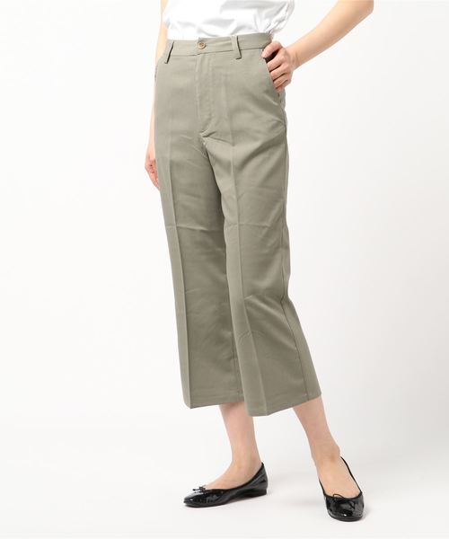 STYLEBLOCK(スタイルブロック)の「ツイルクロップドソフトベルボトムパンツ(その他パンツ・レディース・カーキ/ライトベージュ/ブラック/アイボリー・M)」の4枚目の写真