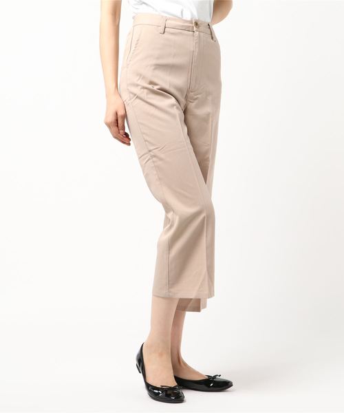 STYLEBLOCK(スタイルブロック)の「ツイルクロップドソフトベルボトムパンツ(その他パンツ・レディース・カーキ/ライトベージュ/ブラック/アイボリー・M)」の1枚目の写真
