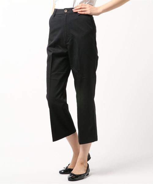 STYLEBLOCK(スタイルブロック)の「ツイルクロップドソフトベルボトムパンツ(その他パンツ・レディース・カーキ/ライトベージュ/ブラック/アイボリー・M)」の3枚目の写真