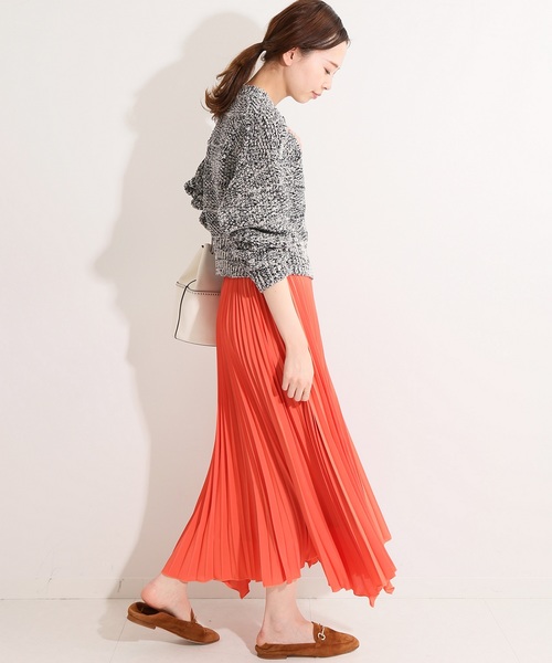 IENA LA BOUCLE（イエナラブークル）の「IENA LA BOUCLE イレギュラーヘムプリーツスカート◆（スカート・レディース・ベージュ/レッド・36/38）」の7枚目の写真