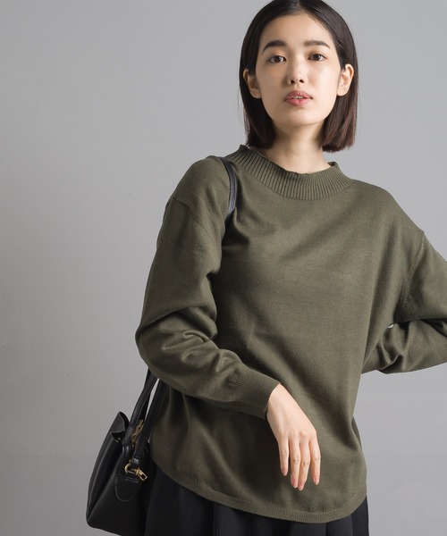 marle(マルレ)の「R/N プチハイネックニットプルオーバー(ニット/セーター・レディース・チャコールグレー/ベージュ/ネイビー/グレー/カーキ/アイボリー/キャメル・FREE)」の6枚目の写真