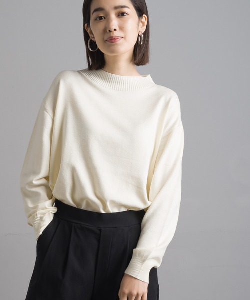 marle(マルレ)の「R/N プチハイネックニットプルオーバー(ニット/セーター・レディース・チャコールグレー/ベージュ/ネイビー/グレー/カーキ/アイボリー/キャメル・FREE)」の2枚目の写真