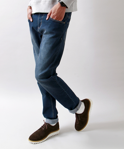 WEGO（ウィゴー）の「WEGO/スレンダーストレッチデニムパンツ（デニムパンツ・メンズ・ライトインディゴブルー/ブラック/ダークインディゴブルー・MEDIUM/LARGE）」の2枚目の写真