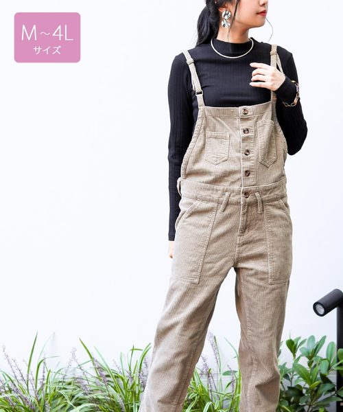 セール Letter ファッションレター のファッション コーデュロイサロペット Fashion 大きいサイズ サロペット オーバーオール Fashion オーバーオール オーバーオール