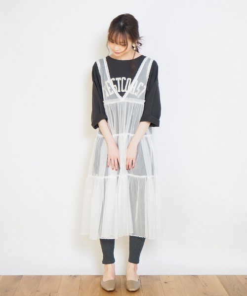 Crisp クリスプ の レイヤードドットチュールワンピース ワンピース Wear Crisp クリスプ の レイヤードドットチュールワンピース ワンピース Wear