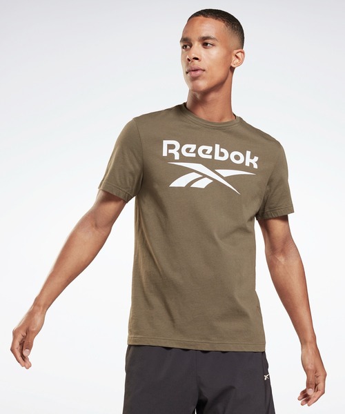 Reebok(リーボック)の「グラフィック シリーズ スタックト Tシャツ / Graphic Series Stacked Tee(Tシャツ/カットソー・メンズ・ホワイト/ブラック/ブラック×レッド/ホワイト×ネイビー/ネイビー/ヘザーグレー/ネイビー×ホワイト/アーミー/レッド・SMALL/MEDIUM/LARGE/X-LARGE/XX-LARGE/XXX-LARGE/X-SMALL)」の6枚目の写真