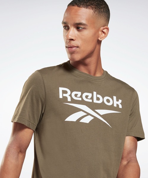 Reebok(リーボック)の「グラフィック シリーズ スタックト Tシャツ / Graphic Series Stacked Tee(Tシャツ/カットソー・メンズ・ホワイト/ブラック/ブラック×レッド/ホワイト×ネイビー/ネイビー/ヘザーグレー/ネイビー×ホワイト/アーミー/レッド・SMALL/MEDIUM/LARGE/X-LARGE/XX-LARGE/XXX-LARGE/X-SMALL)」の18枚目の写真