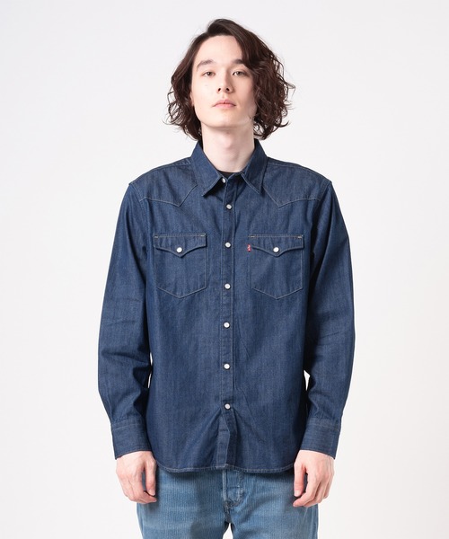 リーバイス シャツ メンズ トップス BARSTOW WESTERN STANDARD - Shirt - marble black denim rinse