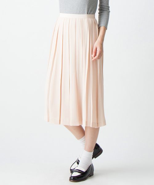 VIS（ビス）の「【with11月号掲載】ボックス入りプリーツスカート（スカート・レディース・サンドベージュ/サックスブルー/ピンク・MEDIUM/SMALL）」の3枚目の写真