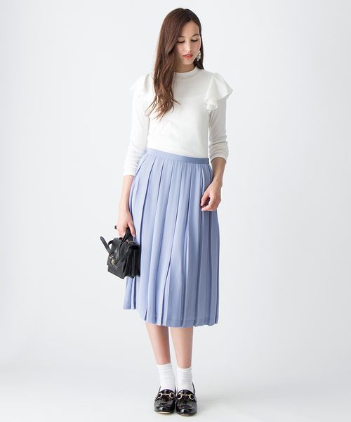 VIS（ビス）の「【with11月号掲載】ボックス入りプリーツスカート（スカート・レディース・サンドベージュ/サックスブルー/ピンク・MEDIUM/SMALL）」の11枚目の写真