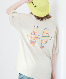ART×EMMA CLOTHES別注 アート転写プリントビッグシルエット半袖カットソー バックプリント グラフィック カットソー