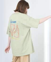 ART×EMMA CLOTHES別注 アート転写プリントビッグシルエット半袖カットソー バックプリント グラフィック カットソー