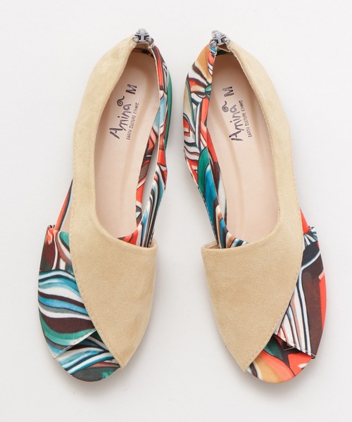 チャイハネ（チャイハネ）の「【チャイハネ】レトロモダンオープントゥパンプス（パンプス・レディース・ブラック/ベージュ/ブラウン/カーキ・MEDIUM/LARGE）」の3枚目の写真