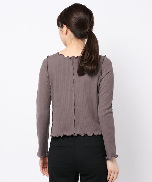 archives（アルシーヴ）の「【setupにも】アウトメローワッフルロンTEE（Tシャツ/カットソー・レディース・オフホワイト/ブラウン/グリーン・MEDIUM）」の4枚目の写真