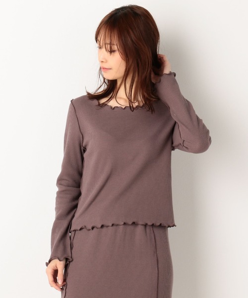 archives（アルシーヴ）の「【setupにも】アウトメローワッフルロンTEE（Tシャツ/カットソー・レディース・オフホワイト/ブラウン/グリーン・MEDIUM）」の2枚目の写真