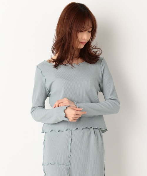 archives（アルシーヴ）の「【setupにも】アウトメローワッフルロンTEE（Tシャツ/カットソー・レディース・オフホワイト/ブラウン/グリーン・MEDIUM）」の3枚目の写真