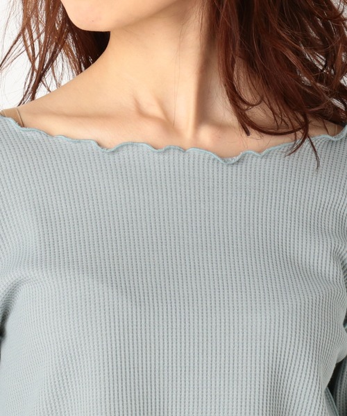 archives（アルシーヴ）の「【setupにも】アウトメローワッフルロンTEE（Tシャツ/カットソー・レディース・オフホワイト/ブラウン/グリーン・MEDIUM）」の19枚目の写真