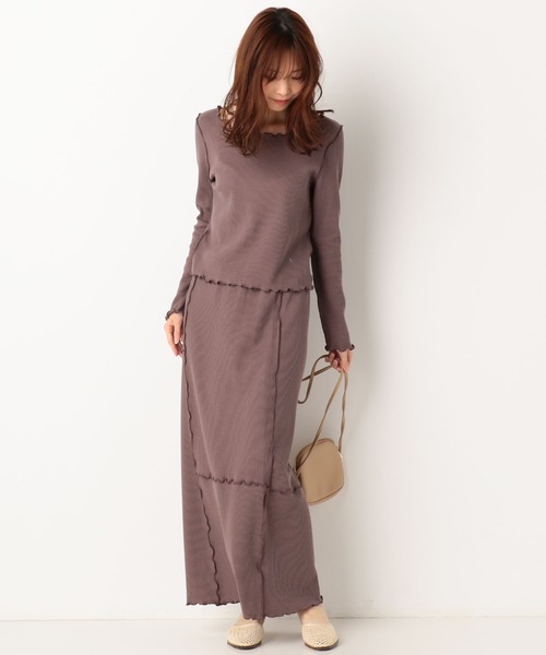 archives（アルシーヴ）の「【setupにも】アウトメローワッフルロンTEE（Tシャツ/カットソー・レディース・オフホワイト/ブラウン/グリーン・MEDIUM）」の12枚目の写真