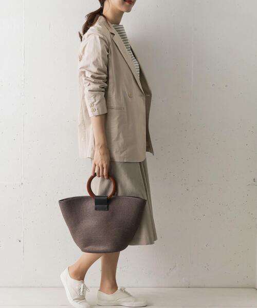 URBAN RESEARCH DOORS（アーバンリサーチドアーズ）の「コットンリネンストレッチWジャケット（その他アウター・レディース・ライトベージュ/チャコールグレー・ONE）」の6枚目の写真