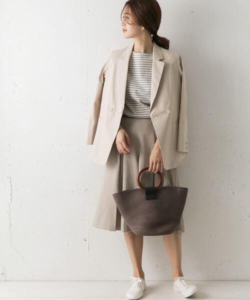 URBAN RESEARCH DOORS（アーバンリサーチドアーズ）の「コットンリネンストレッチWジャケット（その他アウター・レディース・ライトベージュ/チャコールグレー・ONE）」の7枚目の写真