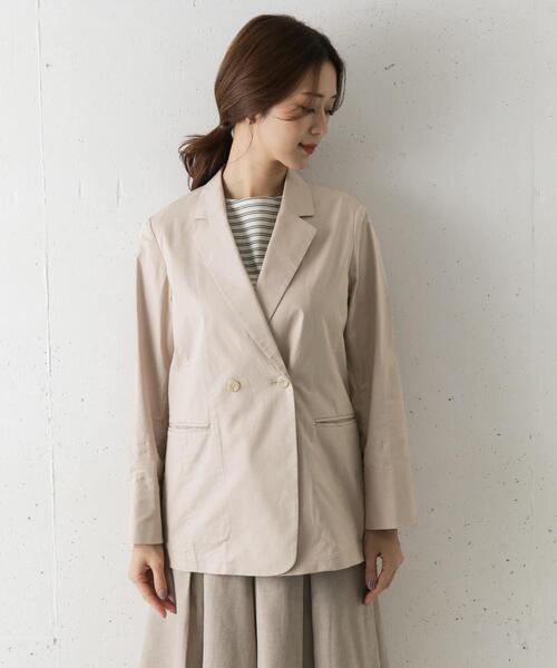 URBAN RESEARCH DOORS（アーバンリサーチドアーズ）の「コットンリネンストレッチWジャケット（その他アウター・レディース・ライトベージュ/チャコールグレー・ONE）」の8枚目の写真