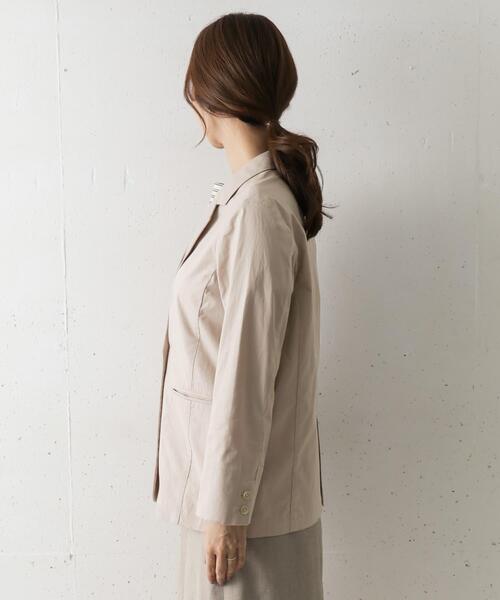 URBAN RESEARCH DOORS（アーバンリサーチドアーズ）の「コットンリネンストレッチWジャケット（その他アウター・レディース・ライトベージュ/チャコールグレー・ONE）」の9枚目の写真