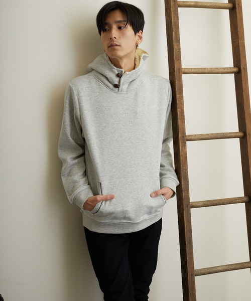 INNOCENT(イノセント)の「『ISLAND PEAK』フード裏ボア 裏起毛プルパーカー(パーカー・レディース・ライトグレー/ブラック/ベージュ/ネイビー/その他1/その他2/杢グレー/チャコール・LARGE/X-LARGE/MEDIUM)」の3枚目の写真