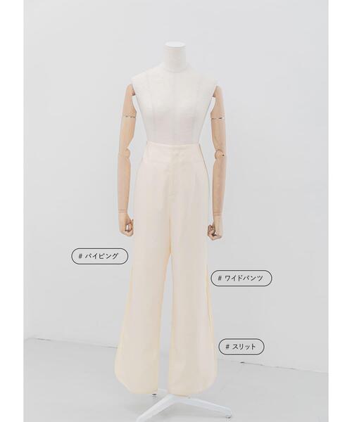 LAATO（ラート）の「PIPING SLIT PANTS（その他パンツ・レディース・グレー/オフホワイト/ストライプ・38/36）」の9枚目の写真