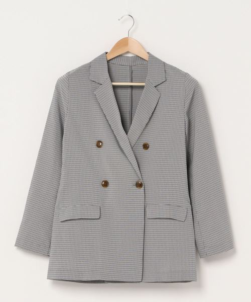 【セール】先染めチェックワイドブレストジャケット（テーラードジャケット）｜Culture Medium（カルチャーミディアム）