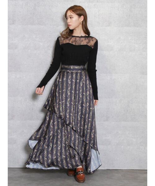 dazzlin（ダズリン）の「オリエンタルアートスカート（スカート・レディース・アイボリー/ブラック/ブルー・FREE）」の18枚目の写真