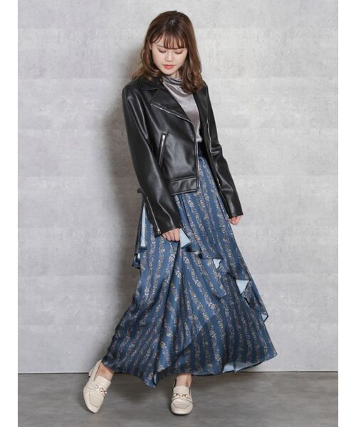 dazzlin（ダズリン）の「オリエンタルアートスカート（スカート・レディース・アイボリー/ブラック/ブルー・FREE）」の7枚目の写真