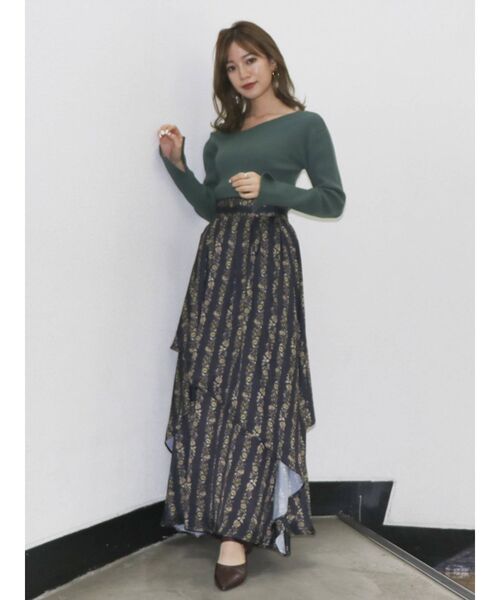 dazzlin（ダズリン）の「オリエンタルアートスカート（スカート・レディース・アイボリー/ブラック/ブルー・FREE）」の19枚目の写真