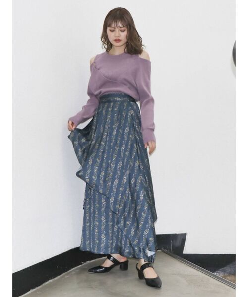 dazzlin（ダズリン）の「オリエンタルアートスカート（スカート・レディース・アイボリー/ブラック/ブルー・FREE）」の8枚目の写真