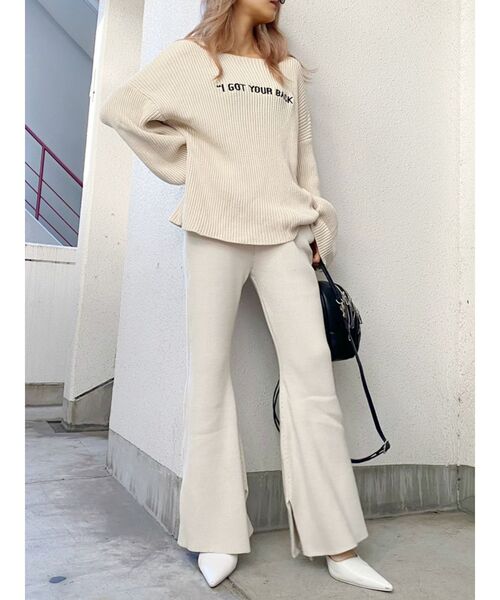 GYDA（ジェイダ）の「【WEB限定】H/Wリブニットワイドパンツ（その他パンツ・レディース・ブラック/ベージュ/アイボリー・FREE）」の9枚目の写真